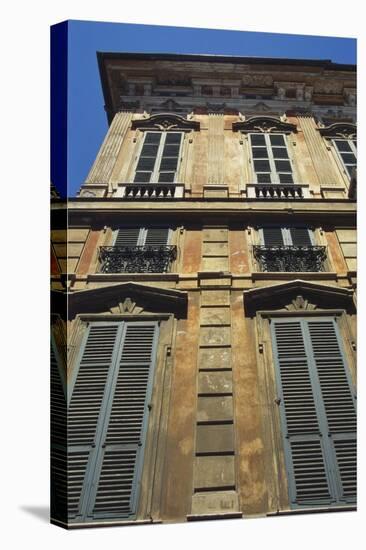 Building Exterior Showing Window Shutters, Genoa, Italy-Sheila Terry-Stretched Canvas