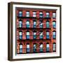 Building Facade in Red Brick, Stairway on Philadelphia Building, Pennsylvania, US, Square-Philippe Hugonnard-Framed Photographic Print