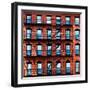 Building Facade in Red Brick, Stairway on Philadelphia Building, Pennsylvania, US, Square-Philippe Hugonnard-Framed Photographic Print