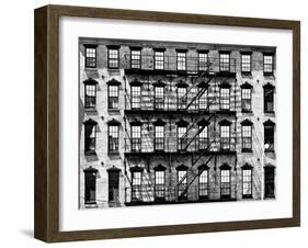 Building Facade in Red Brick, Stairway on Philadelphia Building, Pennsylvania, US, White Frame-Philippe Hugonnard-Framed Art Print