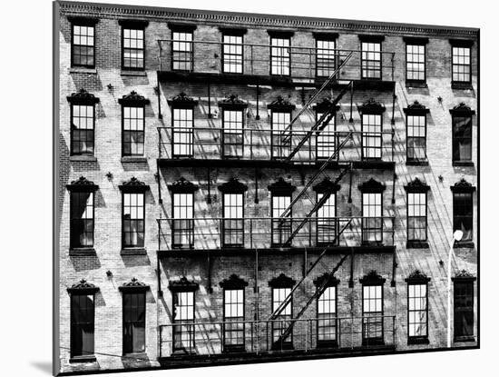 Building Facade in Red Brick, Stairway on Philadelphia Building, Pennsylvania, US, White Frame-Philippe Hugonnard-Mounted Art Print