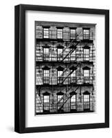 Building Facade in Red Brick, Stairway on Philadelphia Building, Pennsylvania, US-Philippe Hugonnard-Framed Photographic Print