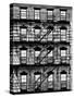 Building Facade in Red Brick, Stairway on Philadelphia Building, Pennsylvania, US-Philippe Hugonnard-Stretched Canvas