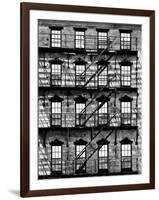 Building Facade in Red Brick, Stairway on Philadelphia Building, Pennsylvania, US-Philippe Hugonnard-Framed Photographic Print