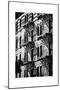 Building Facade New York with Fire Escapes, Manhattan, NYC, White Frame, Full Size Photography-Philippe Hugonnard-Mounted Photographic Print