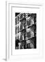 Building Facade New York with Fire Escapes, Manhattan, NYC, White Frame, Full Size Photography-Philippe Hugonnard-Framed Photographic Print