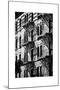 Building Facade New York with Fire Escapes, Manhattan, NYC, White Frame, Full Size Photography-Philippe Hugonnard-Mounted Photographic Print