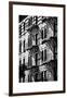 Building Facade New York with Fire Escapes, Manhattan, NYC, White Frame, Full Size Photography-Philippe Hugonnard-Framed Photographic Print