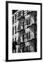 Building Facade New York with Fire Escapes, Manhattan, NYC, White Frame, Full Size Photography-Philippe Hugonnard-Framed Photographic Print