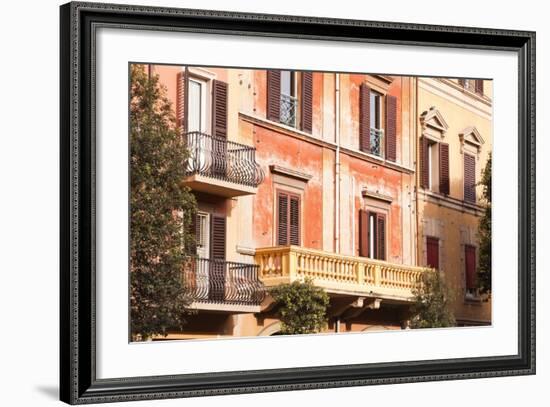 Building Facades in the City of Bologna, Emilia-Romagna, Italy, Europe-Julian-Framed Photographic Print