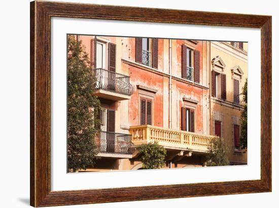 Building Facades in the City of Bologna, Emilia-Romagna, Italy, Europe-Julian-Framed Photographic Print