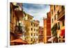 Building Facades of Riomaggiore, Liguria, Italy-George Oze-Framed Photographic Print