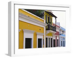 Building Facades, Old San Juan, Puerto Rico-George Oze-Framed Photographic Print