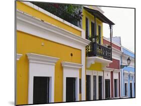 Building Facades, Old San Juan, Puerto Rico-George Oze-Mounted Photographic Print