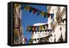 Building in Cadiz in Spain with Flags-Felipe Rodriguez-Framed Stretched Canvas
