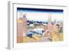 Building in the Village-Katsushika Hokusai-Framed Art Print