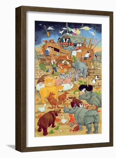 Building Noah's Ark-Linda Benton-Framed Giclee Print