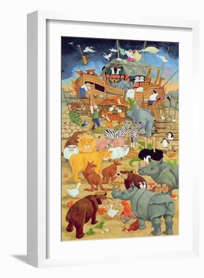 Building Noah's Ark-Linda Benton-Framed Giclee Print