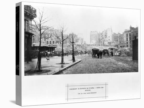 Building of Avenue De L'Opera, Butte Des Moulins, from Rue Saint-Honore, Paris, 1858-78-Charles Marville-Stretched Canvas