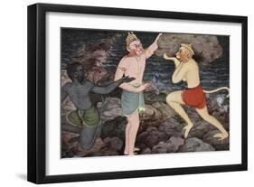 Building of Rama's bridge, 1913-K Venkatappa-Framed Giclee Print