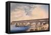 Building of the Bridge at Canaro-null-Framed Stretched Canvas