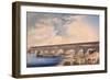 Building of the Bridge at Canaro-null-Framed Art Print