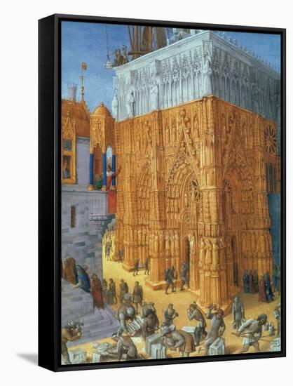 Building of the Temple of Jerusalem-Science Source-Framed Stretched Canvas