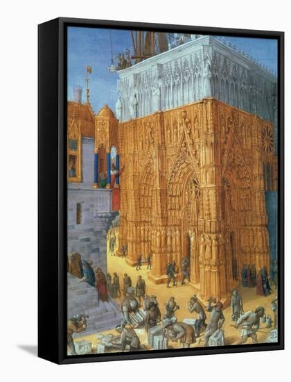 Building of the Temple of Jerusalem-Science Source-Framed Stretched Canvas