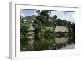 Building on Stilts Reflected in the River Amazon, Peru, South America-Sybil Sassoon-Framed Photographic Print