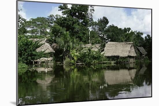 Building on Stilts Reflected in the River Amazon, Peru, South America-Sybil Sassoon-Mounted Photographic Print