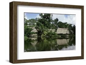 Building on Stilts Reflected in the River Amazon, Peru, South America-Sybil Sassoon-Framed Photographic Print