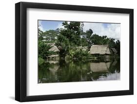 Building on Stilts Reflected in the River Amazon, Peru, South America-Sybil Sassoon-Framed Photographic Print