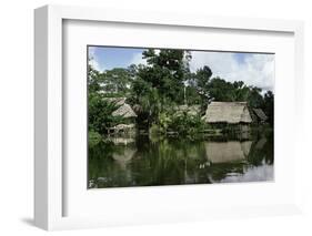 Building on Stilts Reflected in the River Amazon, Peru, South America-Sybil Sassoon-Framed Photographic Print