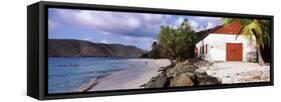 Building on the Beach, Cinnamon Bay, Virgin Islands National Park, St. John, US Virgin Island-null-Framed Stretched Canvas