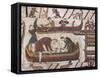 Building Ships in Preparation for War, Bayeux Tapestry, Bayeux, Normandy, France, Europe-Rawlings Walter-Framed Stretched Canvas