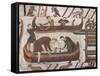 Building Ships in Preparation for War, Bayeux Tapestry, Bayeux, Normandy, France, Europe-Rawlings Walter-Framed Stretched Canvas