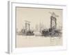 Building the Bridge at Cologne, 1914-Joseph Pennell-Framed Giclee Print