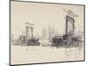 Building the Bridge at Cologne, 1914-Joseph Pennell-Mounted Giclee Print