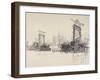 Building the Bridge at Cologne, 1914-Joseph Pennell-Framed Giclee Print