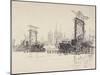 Building the Bridge at Cologne, 1914-Joseph Pennell-Mounted Giclee Print