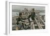 Building the Bridge at the Island of Lobau-Felicien Baron De Myrbach-rheinfeld-Framed Giclee Print