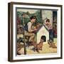 "Building the Doghouse", March 24, 1951-Amos Sewell-Framed Giclee Print