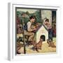 "Building the Doghouse", March 24, 1951-Amos Sewell-Framed Giclee Print