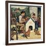 "Building the Doghouse", March 24, 1951-Amos Sewell-Framed Giclee Print