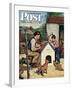 "Building the Doghouse" Saturday Evening Post Cover, March 24, 1951-Amos Sewell-Framed Giclee Print