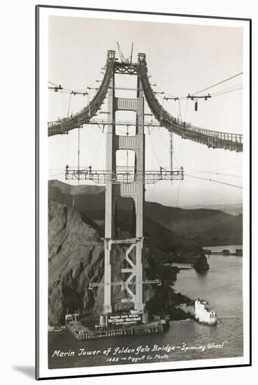 Building the Golden Gate Bridge-null-Mounted Art Print