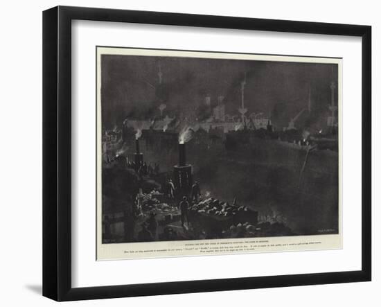 Building the New Dry Docks in Portsmouth Dockyard, the Scene at Midnight-null-Framed Giclee Print