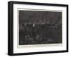 Building the New Dry Docks in Portsmouth Dockyard, the Scene at Midnight-null-Framed Giclee Print