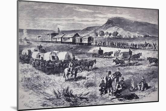 Building the Northern Pacific Railroad, from Harper's Weekly, 17th July 1875-null-Mounted Giclee Print