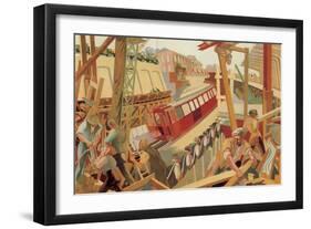 Building the Railways-null-Framed Art Print